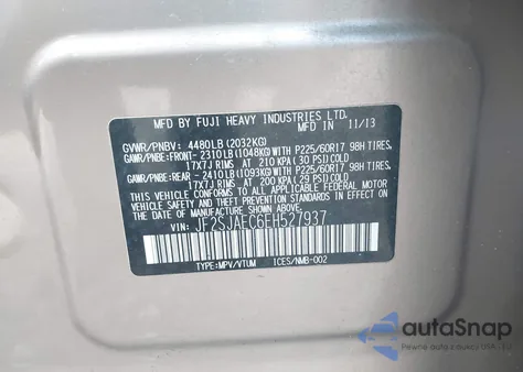 2014 Subaru Forester 2.5I Premium from USA, damaged, VIN JF2SJAEC6EH527937